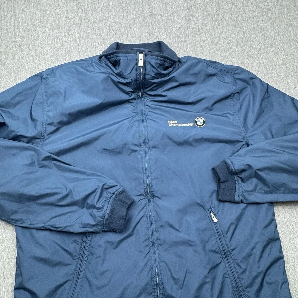 Peter Millar BMW Championship Jacket Men's Small Navy Blue Full Zip Golf Pockets